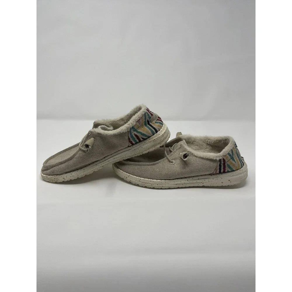 Hey Dude Womens Wendy Funk Wool Beige‎ Slip On Shoes Women's US Size 7